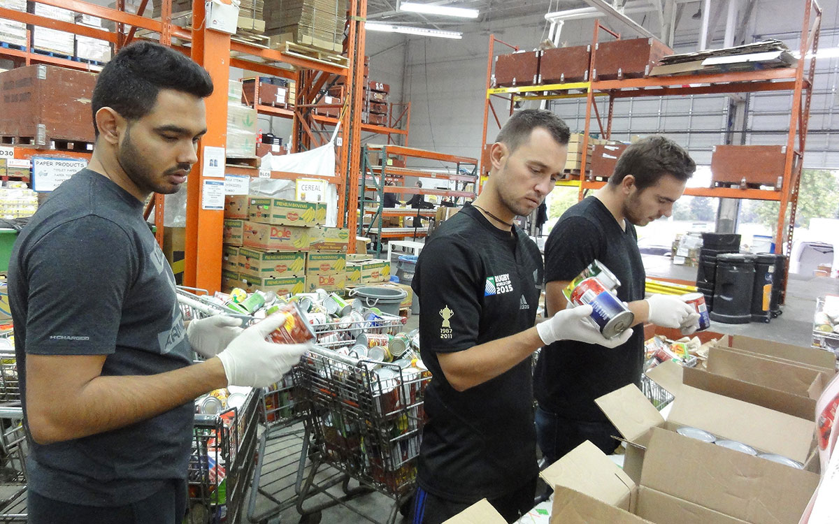 JIBC law enforcement students put in three-hours shifts at a food bank depot.