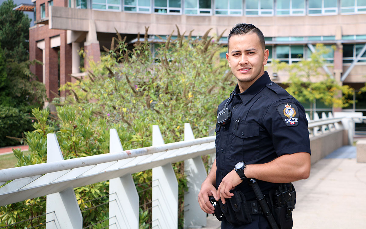 Being a victim of crime helped by police inspired Mateen Aminie to go into policing himself. He credits JIBC’s Law Enforcement Studies Diploma program for helping him get hired recently by a local police department.