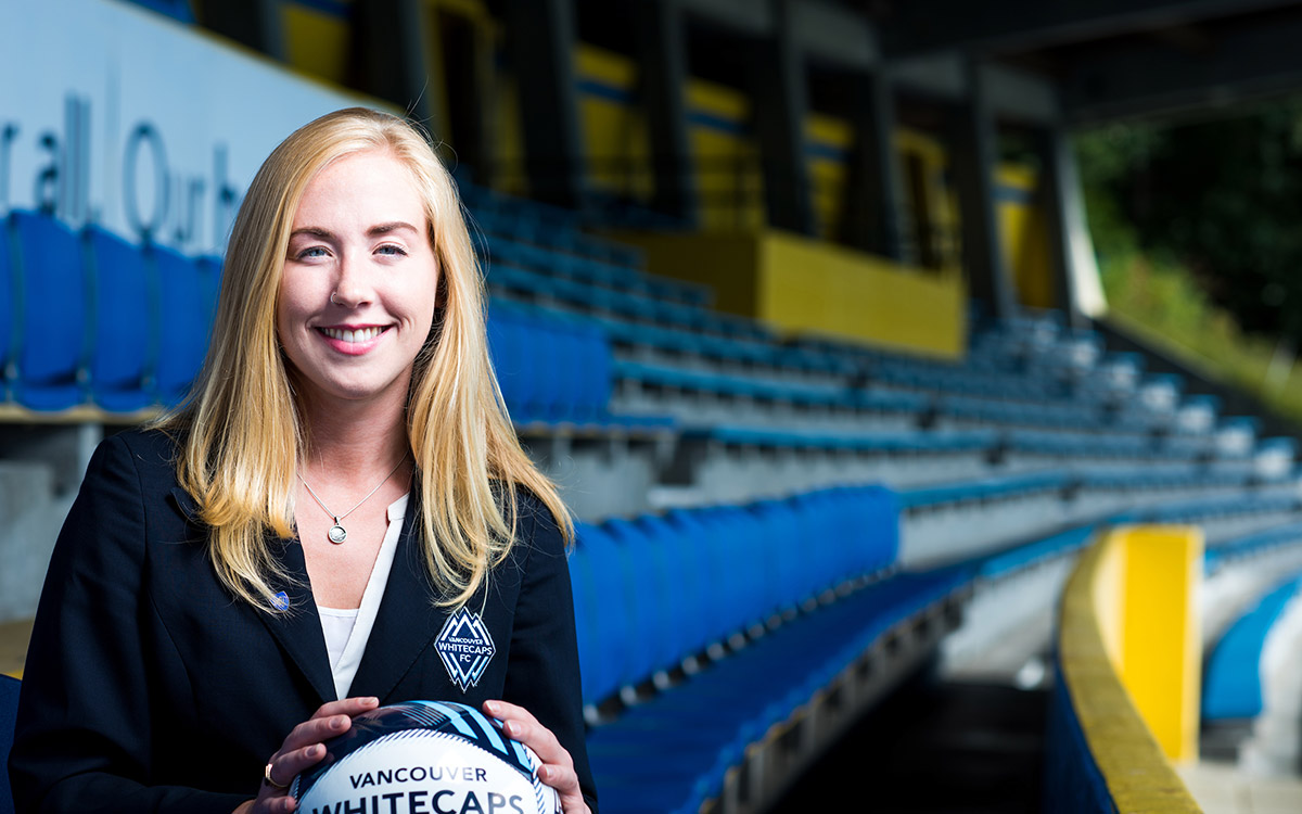 Christine Dunsworth, manager of sales for Whitecaps FC 2, says the leadership training she received at JIBC will help get her team to the next level. 