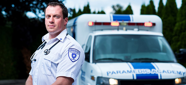 Matt Anderson is keen to be able to use his JIBC paramedic training to serve his remote Central BC community. He also hopes to eventually train others to help provide a basic level of medical care for the town’s 800 residents. (Story by Wanda Chow / Photo by Jimmy Jeong)   