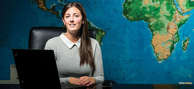 Casey Solis is an investigations manager at Canada’s largest risk mitigation and investigation firm. Thanks to her JIBC education in intelligence analysis, she assists clients in a wide range of areas, from mergers and acquisitions to threat risk assessments. (Story by Wanda Chow / Photo by Jimmy Jeong)