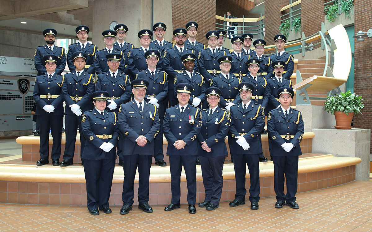 Twenty-two recruits make up the latest class of provincial sheriffs to graduate from the Justice Institute of British Columbia Sheriff Academy in New Westminster.