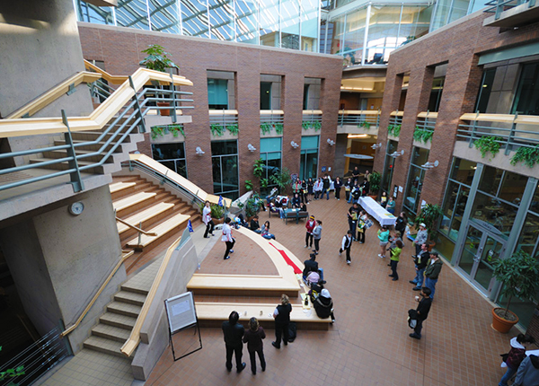 JIBC atrium at the New Westminster campus