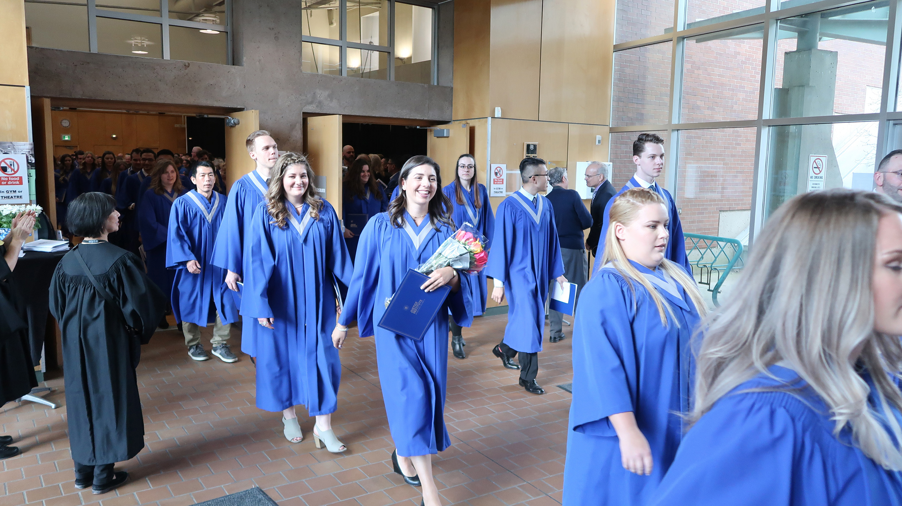 JIBC graduates following the 2020 Winter Convocation ceremony. 