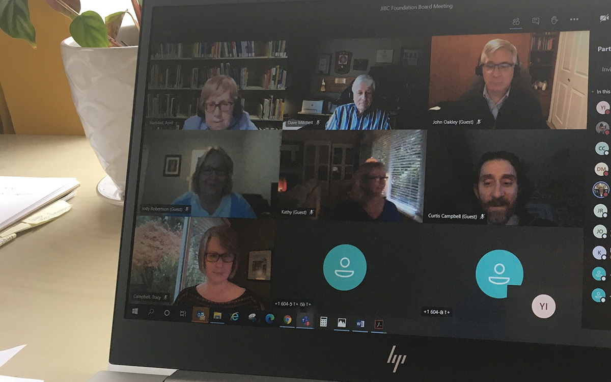 Due to COVID-19 restrictions, The JIBC Foundation held its Board of Directors meetings virtually.