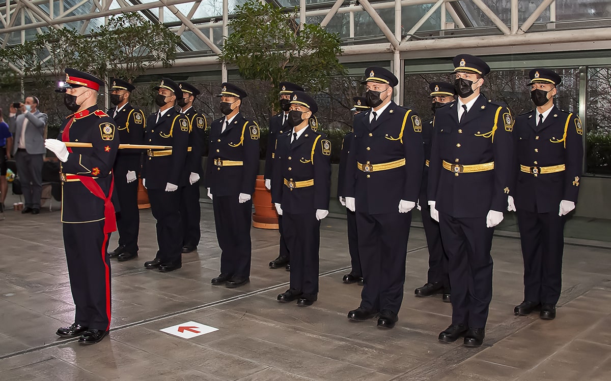 Newest BC Sheriff Service recruits at graduation ceremony held at Vancouver Law Courts.