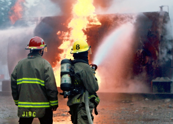 An image of Firefighters fighting fires