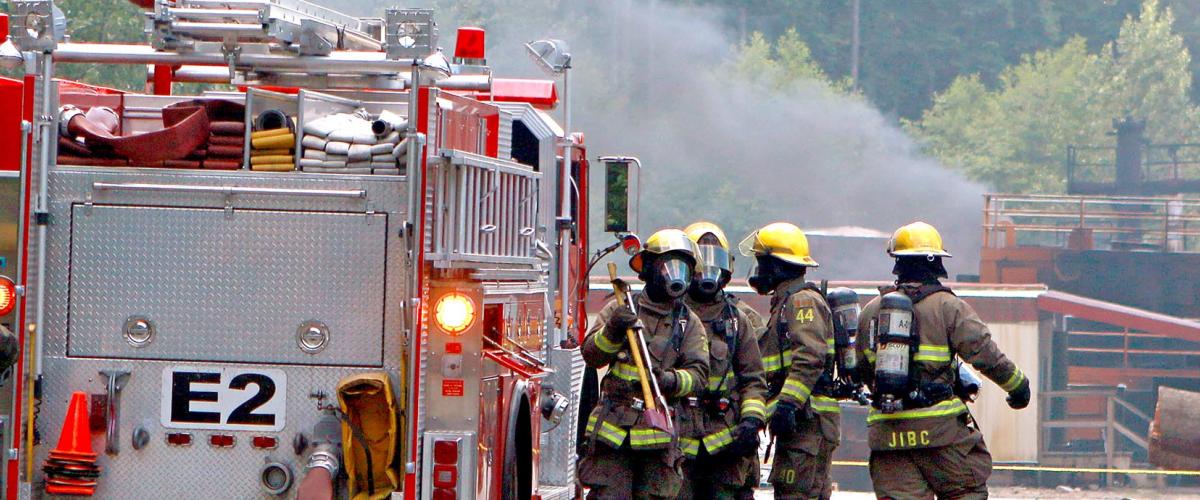 FSD fire truck with JIBC students