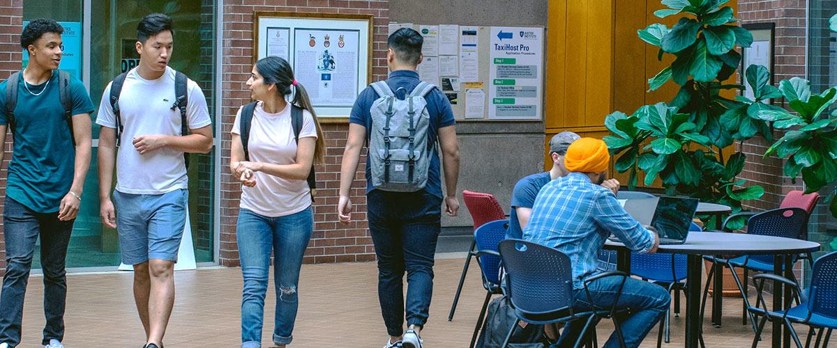 JIBC students in the atrium