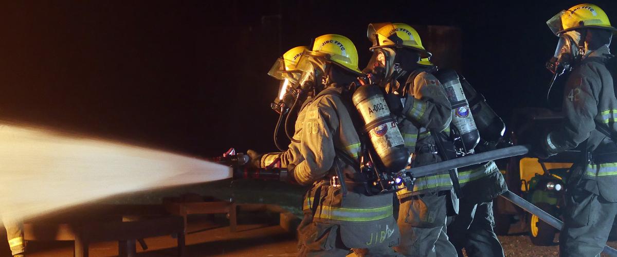 The hands-on, live-fire training for the part-time version of JIBC’s FFTC program is held on evenings and weekends over seven weeks.