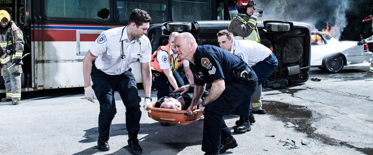 First Responders in a bus crash