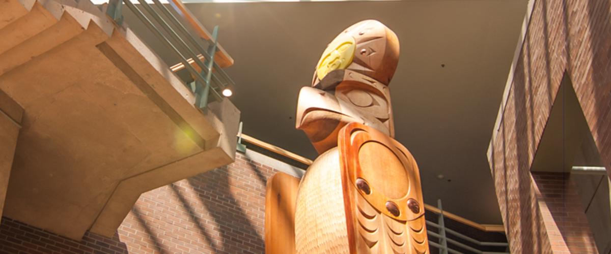 Welcome Post in Atrium at New Westminster campus.