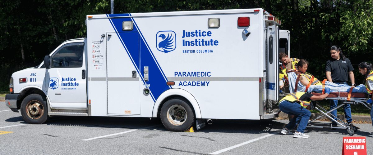 JIBC Paramedic Van and students