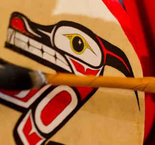 Indigenous drumming circle ar JIBC