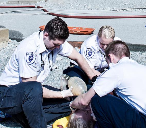 JIBC paramedic students in training