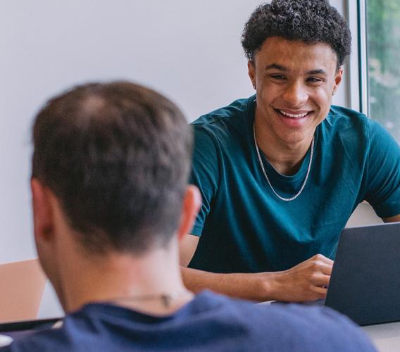 Students studying together at JIBC.