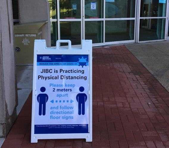 Physical distancing sign