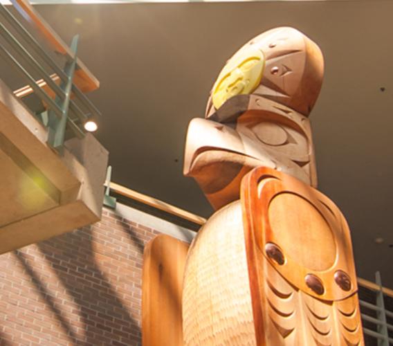 Welcome Post in Atrium at New Westminster campus.