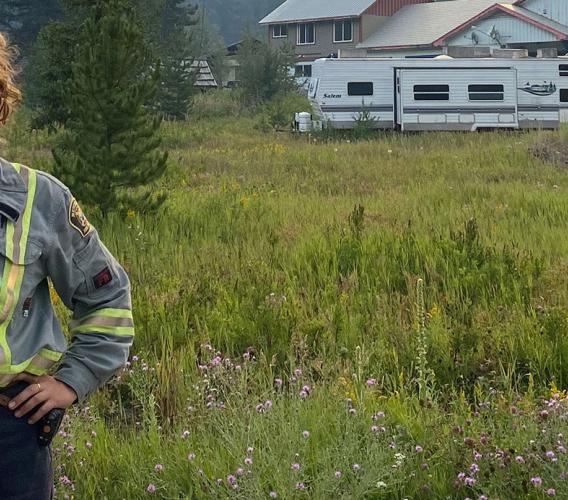 Danielle Nellestyn during her deployment fighting the wildfires in the Okanagan.