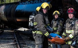 JIBC firefighter students and instuctor
