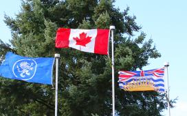 Canada, British Columbia and JIBC Flags