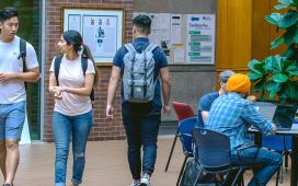 JIBC students in the atrium