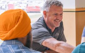 JIBC President taking to students
