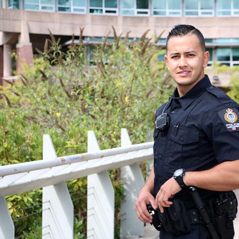 Being a victim of crime helped by police inspired Mateen Aminie to go into policing himself. He credits JIBC’s Law Enforcement Studies Diploma program for helping him get hired recently by a local police department.