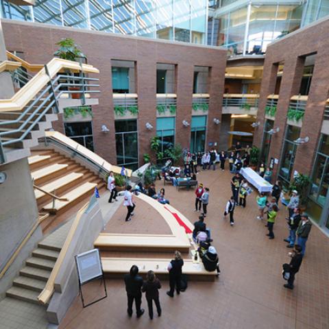 JIBC atrium at the New Westminster campus