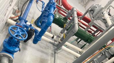 plumbing pipes with valve wheel