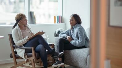 A patient being counselled