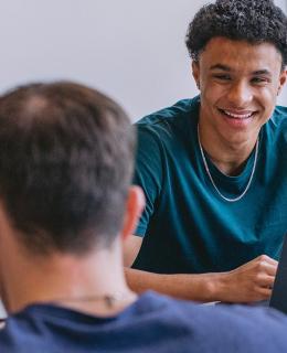 Students studying together at JIBC.