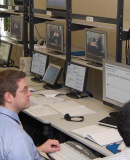 A team undergoes scenario-based simulation training using JIBC's Praxis technology.