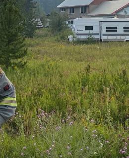 Danielle Nellestyn during her deployment fighting the wildfires in the Okanagan.