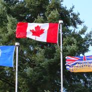 Canada, British Columbia and JIBC Flags