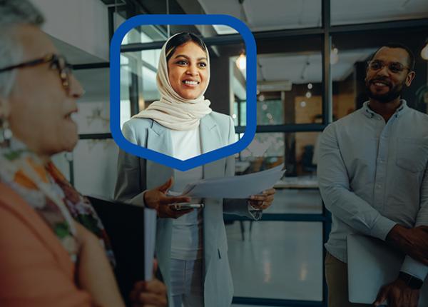 Professionals Engaged in a Lively Office Discussion